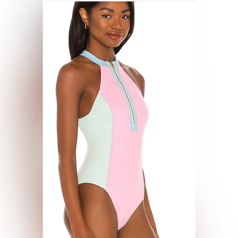LoveShackFancy X Hurley Max Colorblock One Piece Bathing Suit